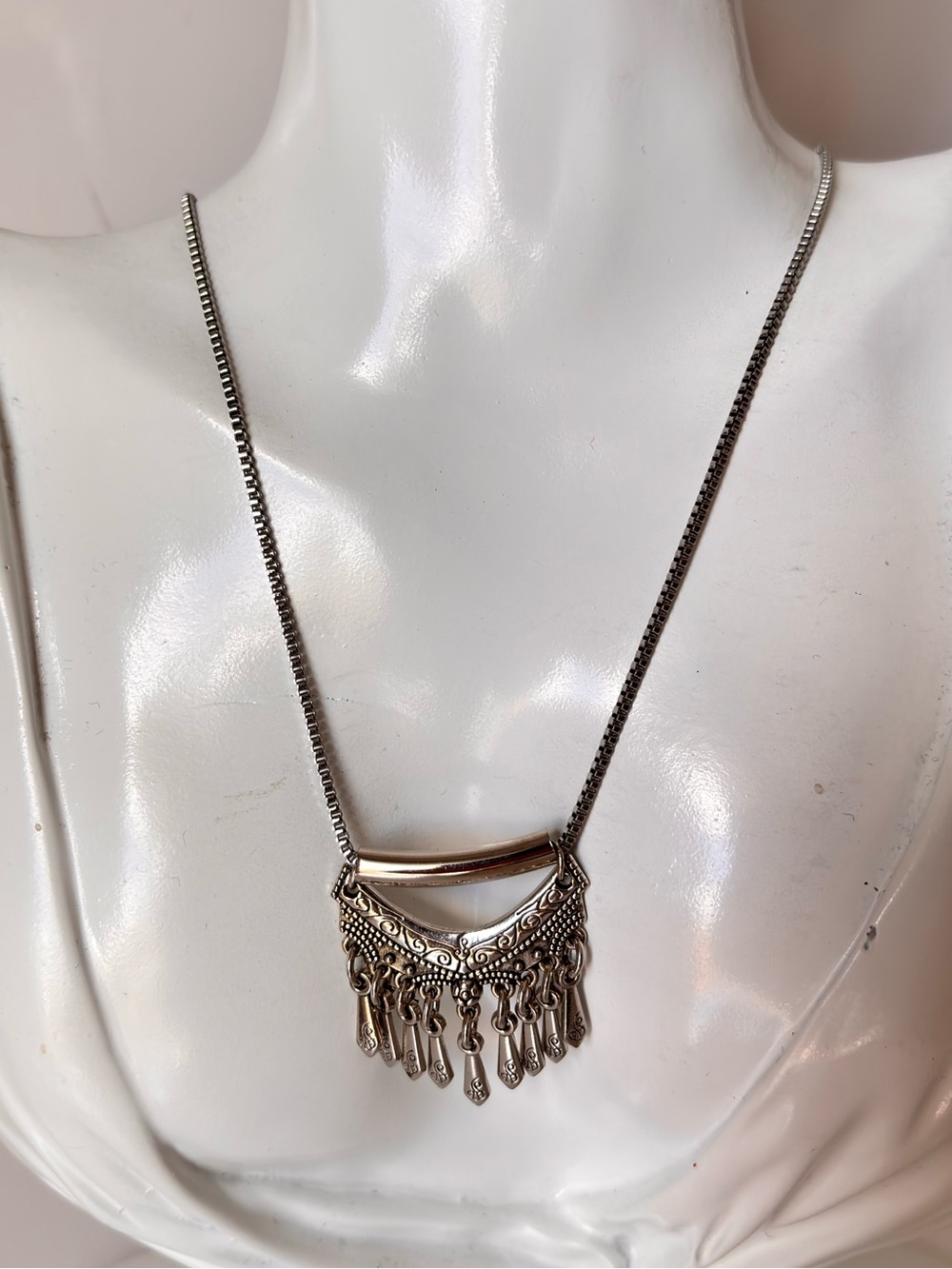 🦋2/25$ Handmade by MJ from craft jewelry silver tone necklace